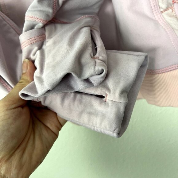 Lululemon Light Pink Coral Hooded Quarter Zip Running Pullover Athletic Womens 8 - Picture 10 of 11